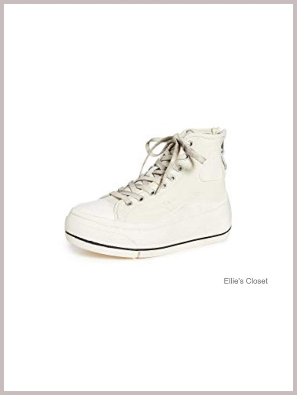 R13 Women's High Top Platform Sneakers Canvas Rubber Sole Worn Effect